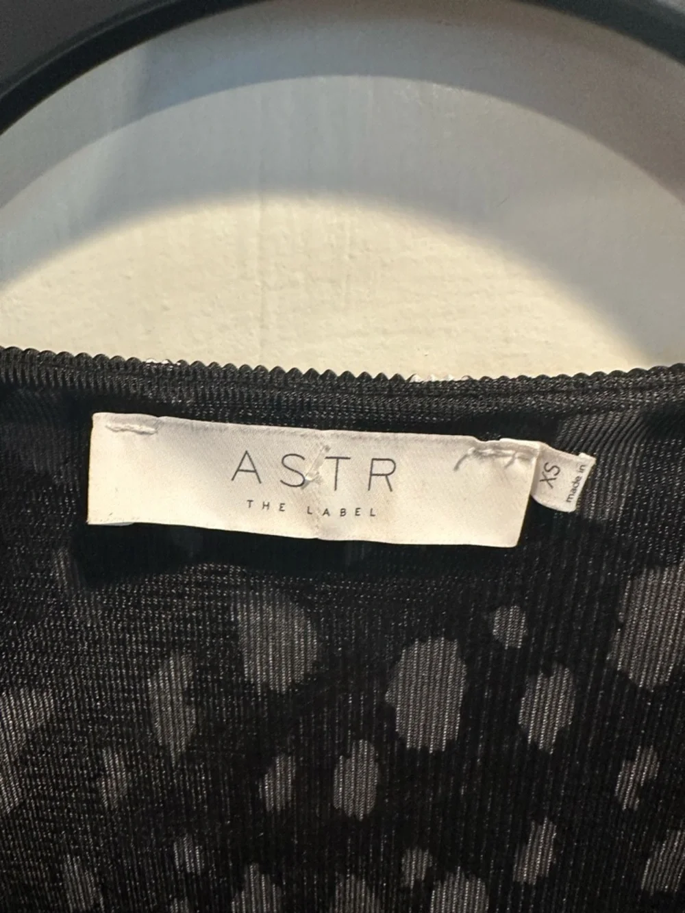 Astr Black and White Cropped V-Neck Long Sleeve Top